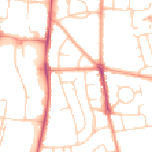 Daytime road noise heatmap for RG2 7RH