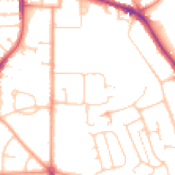 Daytime road noise heatmap for RG2 7TX