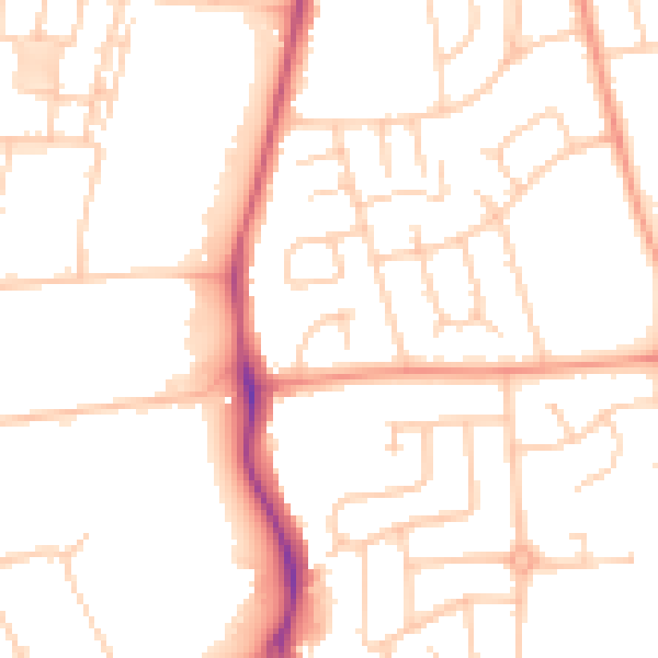 Daytime road noise heatmap for RG2 8AA
