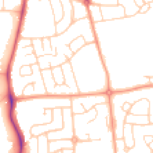 Daytime road noise heatmap for RG2 8AG