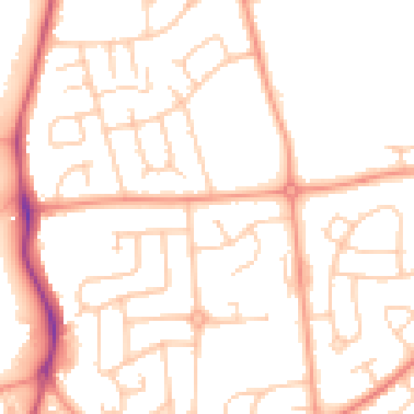 Daytime road noise heatmap for RG2 8BS