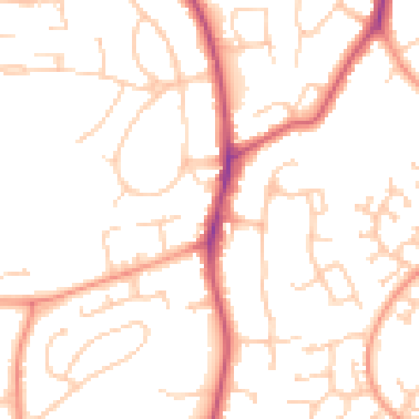 Daytime road noise heatmap for RG2 8EX