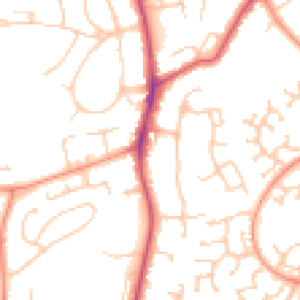 Daytime road noise heatmap for RG2 8HP