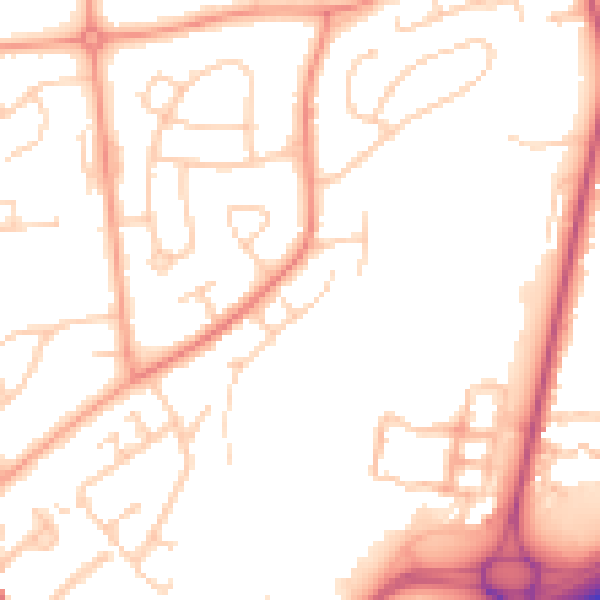 Daytime road noise heatmap for RG2 8HR