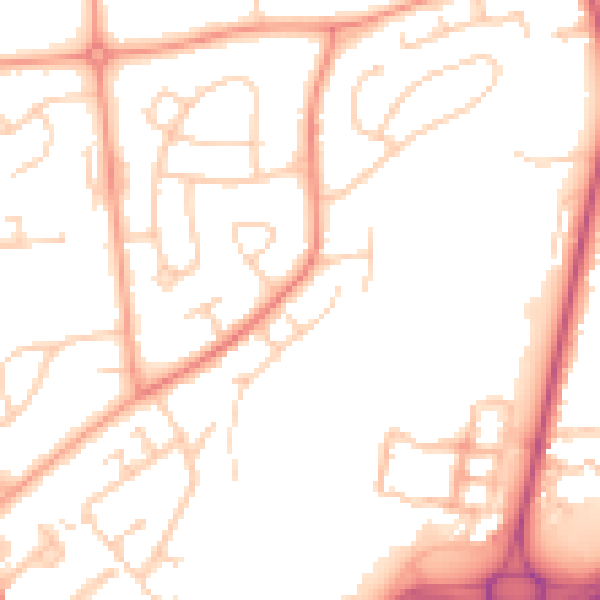 Daytime road noise heatmap for RG2 8HS