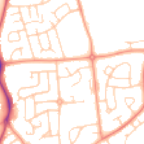 Daytime road noise heatmap for RG2 8LT