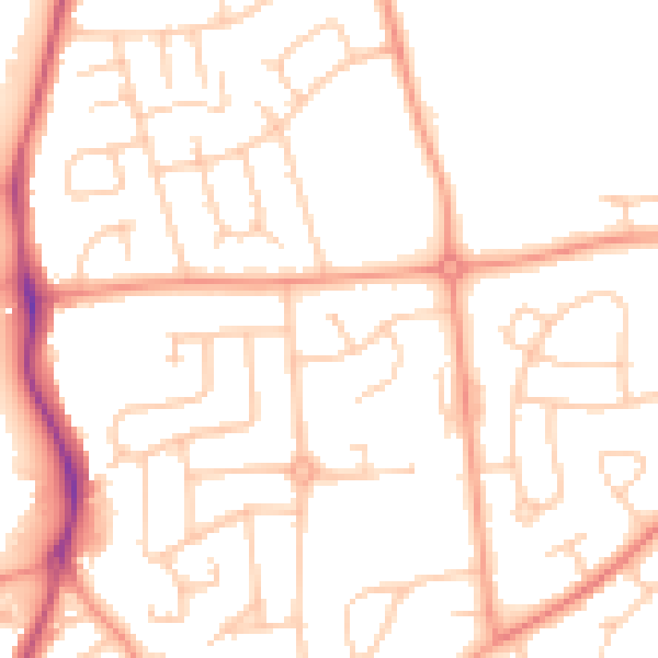 Daytime road noise heatmap for RG2 8LU