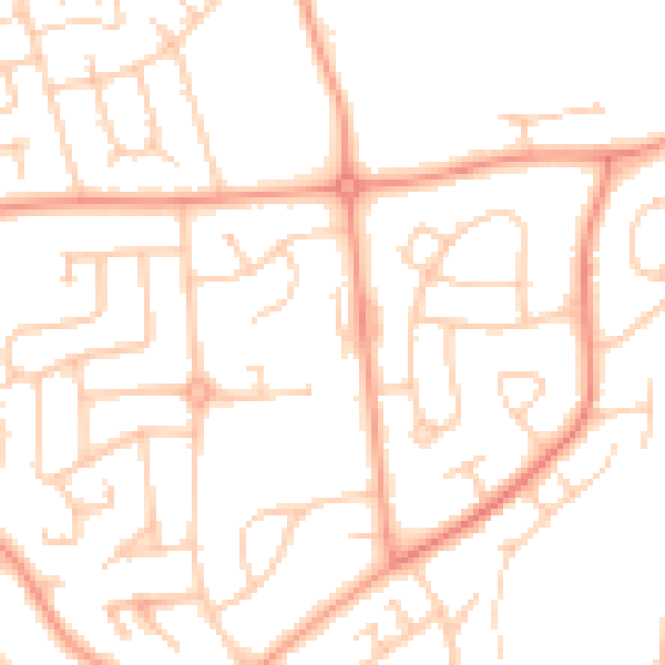 Daytime road noise heatmap for RG2 8NS