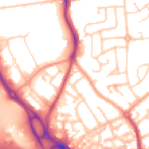 Daytime road noise heatmap for RG2 8PG
