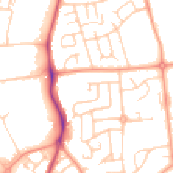 Daytime road noise heatmap for RG2 8SS