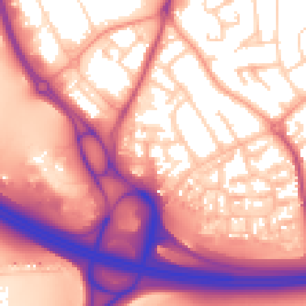 Daytime road noise heatmap for RG2 8TX