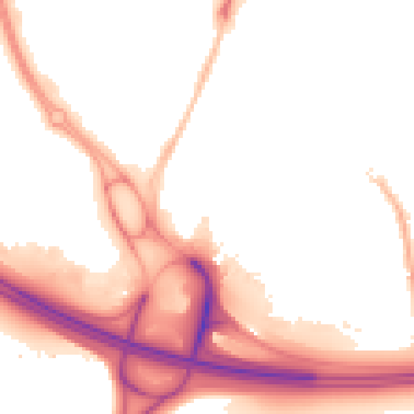 Night-time road noise heatmap for RG2 8TX
