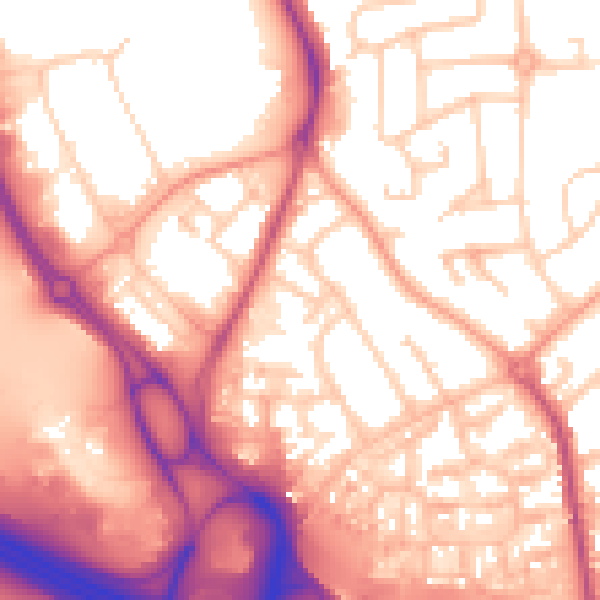 Daytime road noise heatmap for RG2 8TY