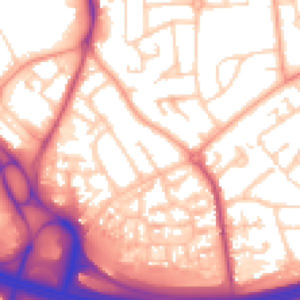Daytime road noise heatmap for RG2 8UJ