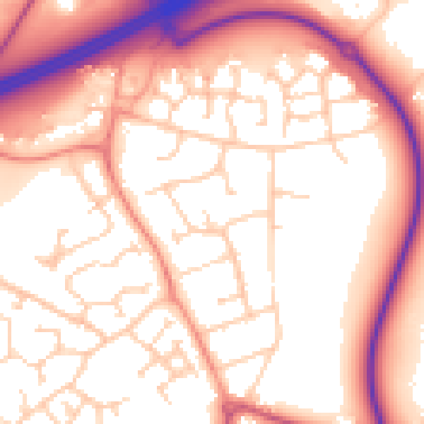Daytime road noise heatmap for RG2 9DR