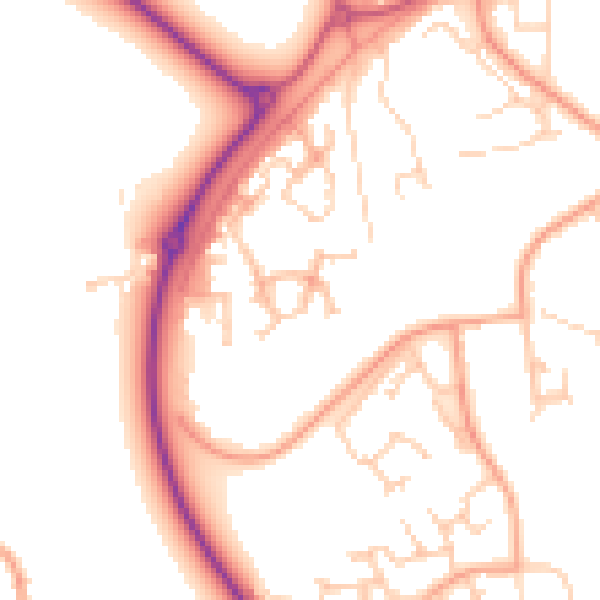 Daytime road noise heatmap for RG2 9FE