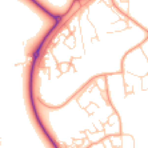 Daytime road noise heatmap for RG2 9FF