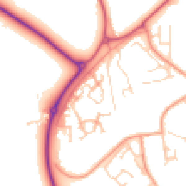 Daytime road noise heatmap for RG2 9FG