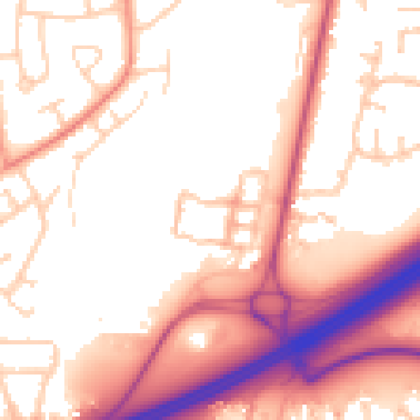 Daytime road noise heatmap for RG2 9FL
