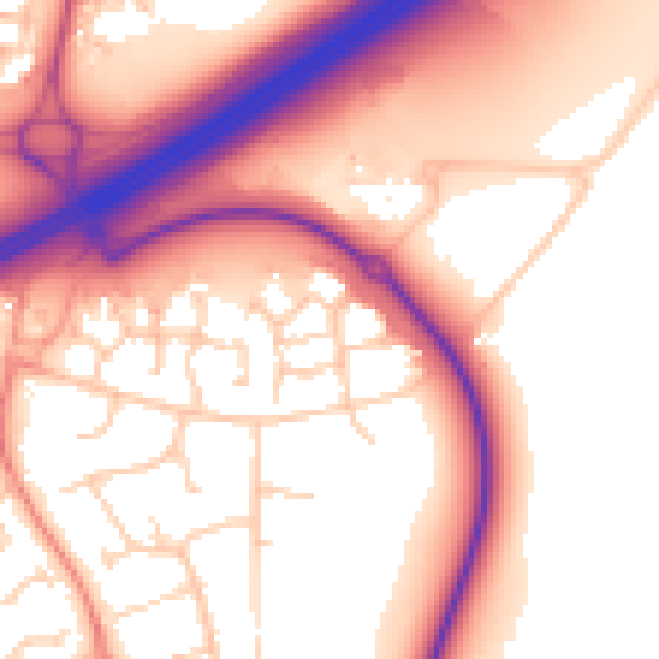 Daytime road noise heatmap for RG2 9FU