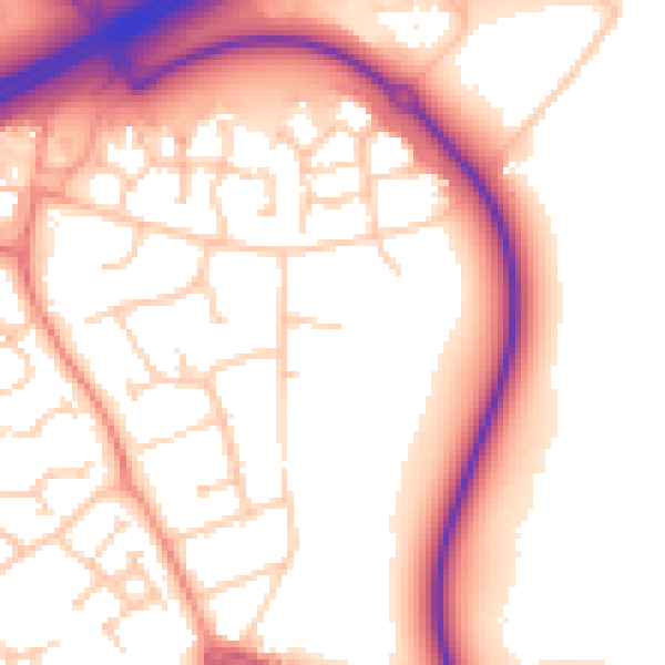 Daytime road noise heatmap for RG2 9FZ