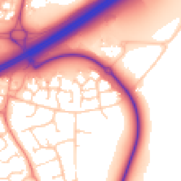 Daytime road noise heatmap for RG2 9GH