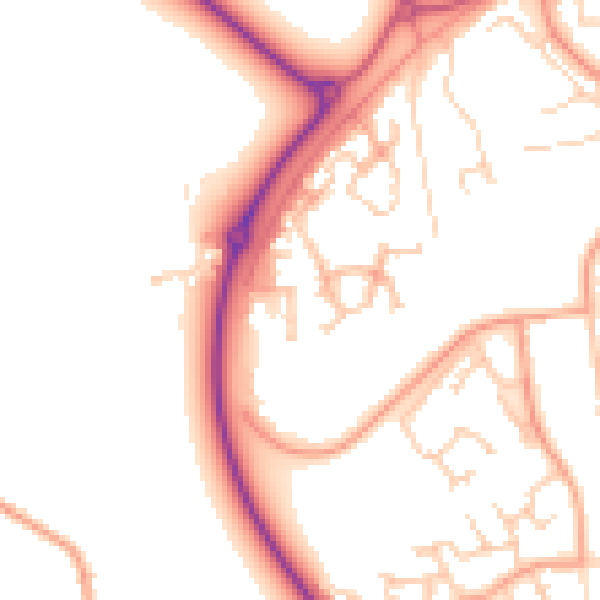 Daytime road noise heatmap for RG2 9GN