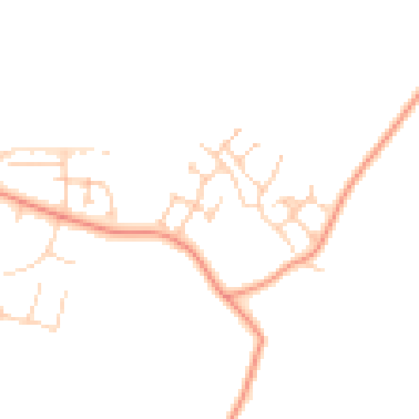 Daytime road noise heatmap for RG2 9GQ