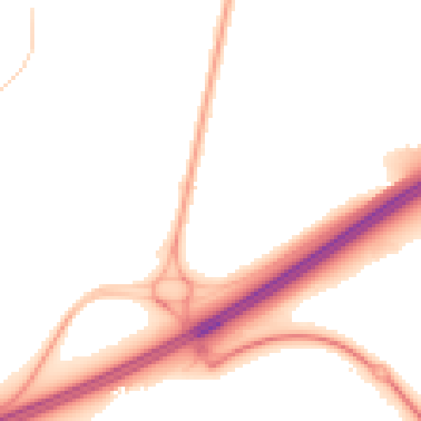 Night-time road noise heatmap for RG2 9GY