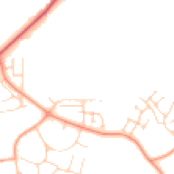 Daytime road noise heatmap for RG2 9HD