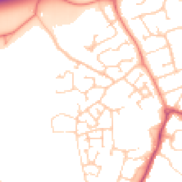 Daytime road noise heatmap for RG2 9HE