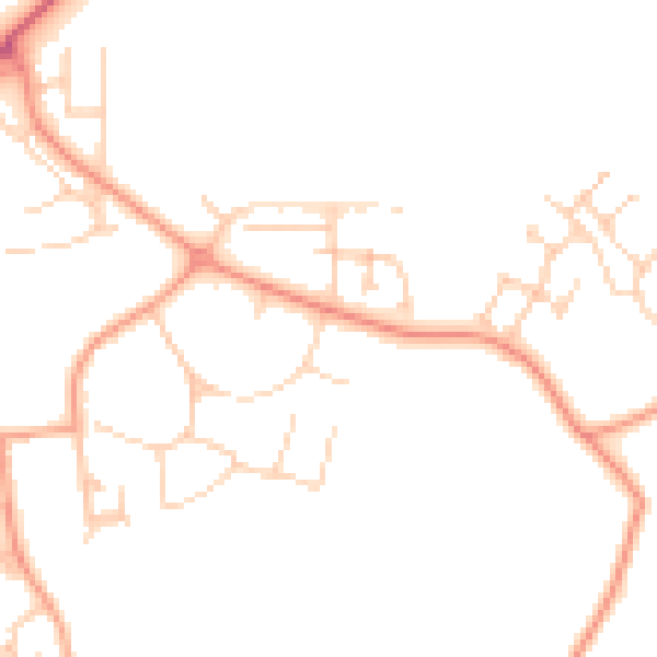 Daytime road noise heatmap for RG2 9LL