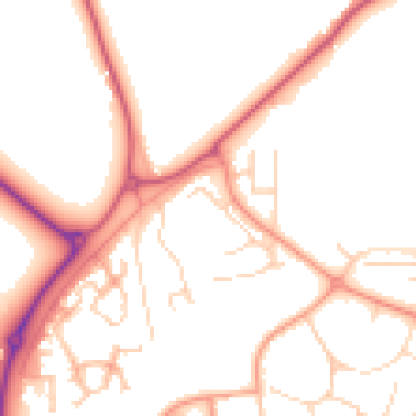 Daytime road noise heatmap for RG2 9LP