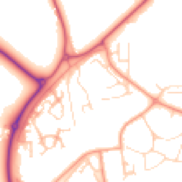 Daytime road noise heatmap for RG2 9LT