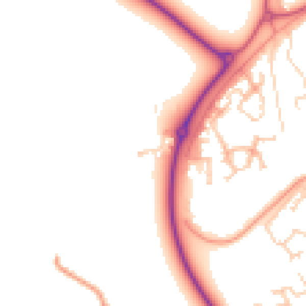 Daytime road noise heatmap for RG2 9LW