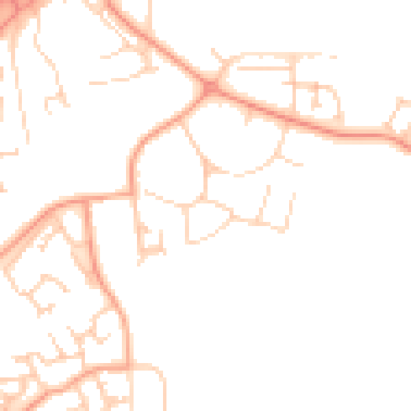 Daytime road noise heatmap for RG2 9NA
