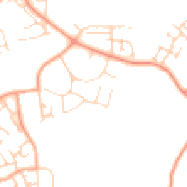 Daytime road noise heatmap for RG2 9NU