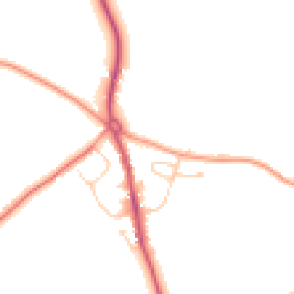 Daytime road noise heatmap for RG2 9NX