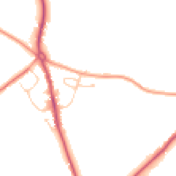 Daytime road noise heatmap for RG2 9PA