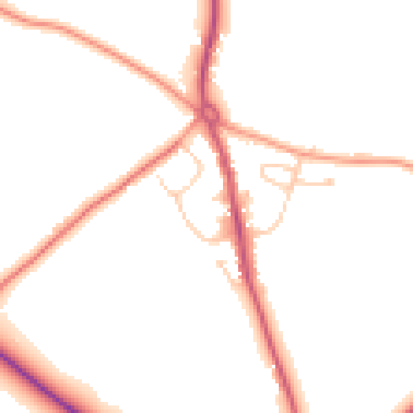 Daytime road noise heatmap for RG2 9PF