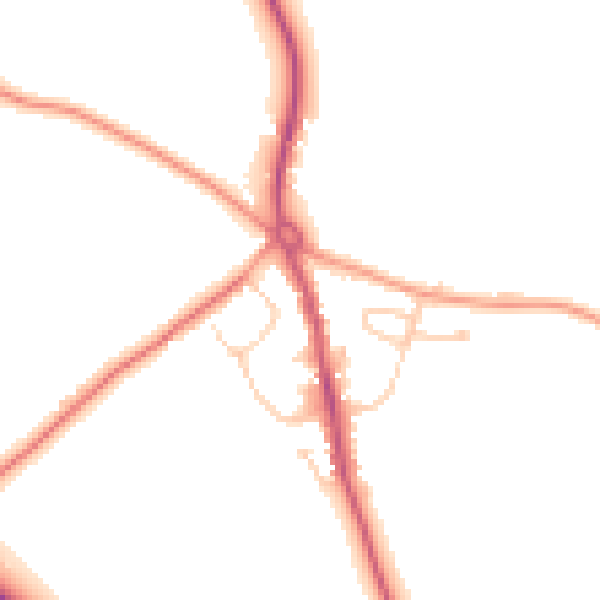 Daytime road noise heatmap for RG2 9PH