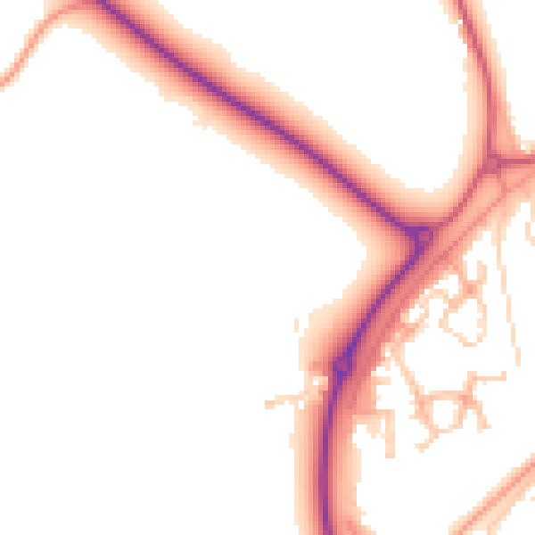 Daytime road noise heatmap for RG2 9PP