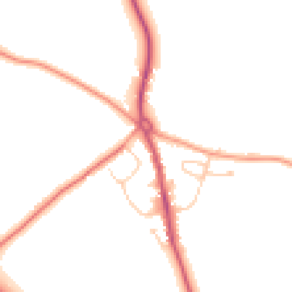 Daytime road noise heatmap for RG2 9PU