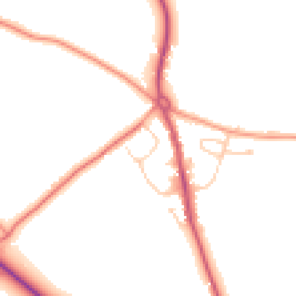 Daytime road noise heatmap for RG2 9QA