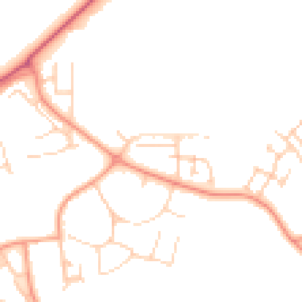 Daytime road noise heatmap for RG2 9QS