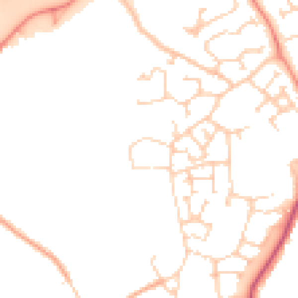Daytime road noise heatmap for RG2 9RA