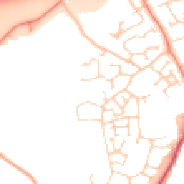 Daytime road noise heatmap for RG2 9RB