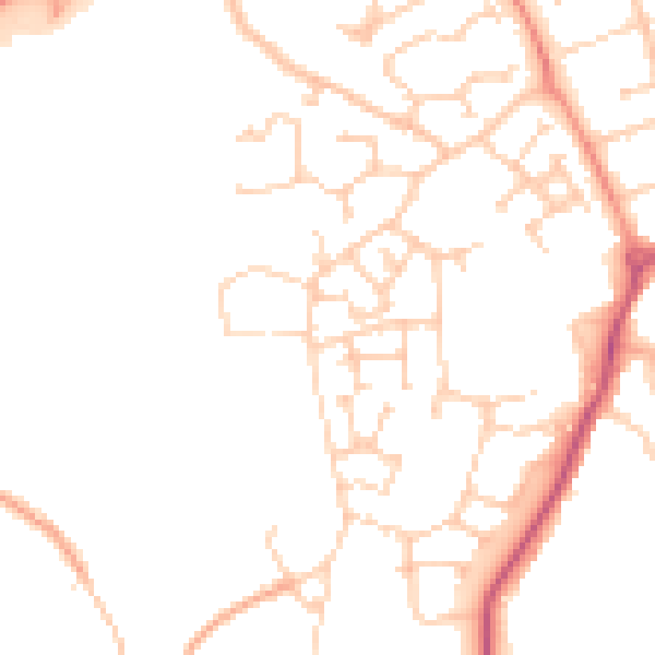 Daytime road noise heatmap for RG2 9RD