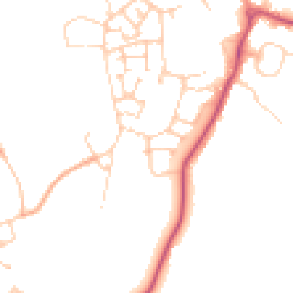 Daytime road noise heatmap for RG2 9RN