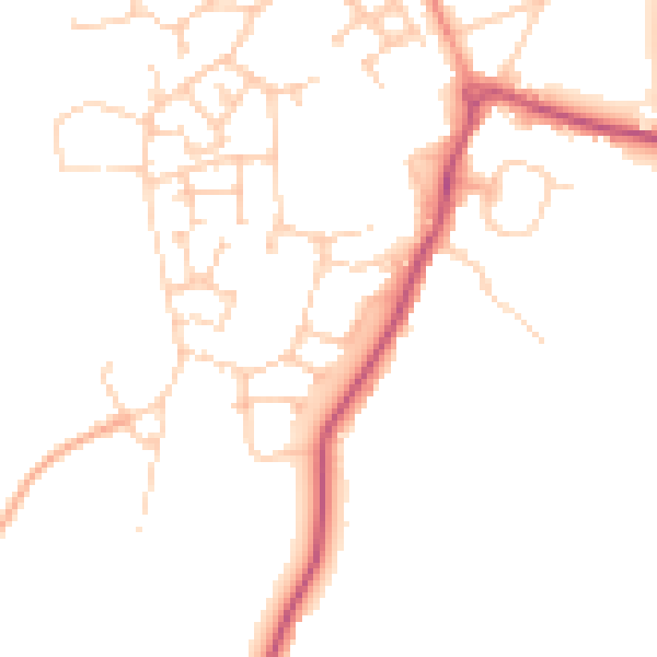 Daytime road noise heatmap for RG2 9RP